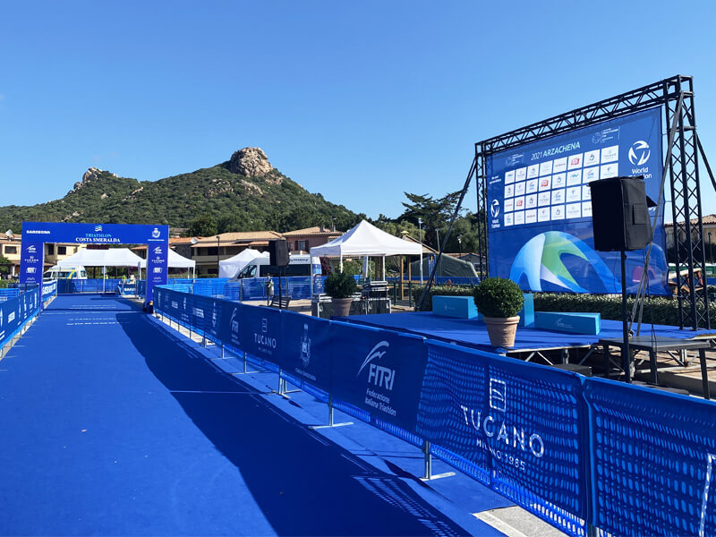 Noleggio allestimenti per eventi sportivi triathlon