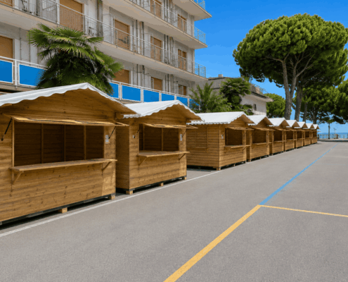 Casette di legno per eventi, sagre e feste della birra noleggiate da Marazzi